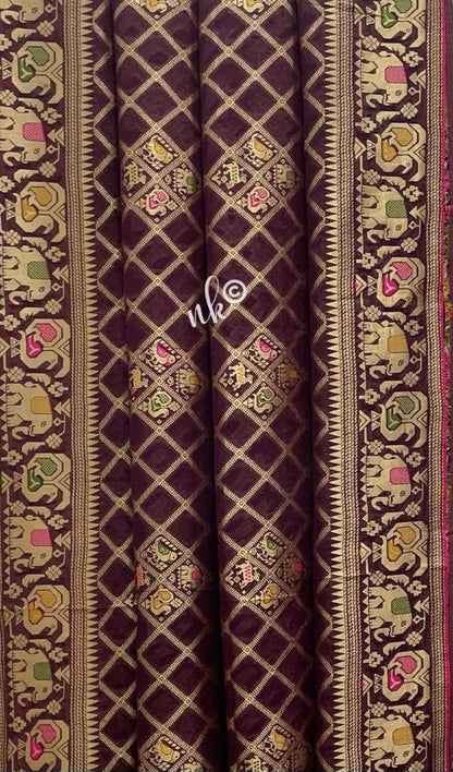 Yanshi khaddi gorgette saree