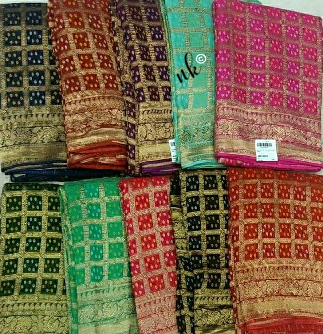 Bandhani gorgette saree