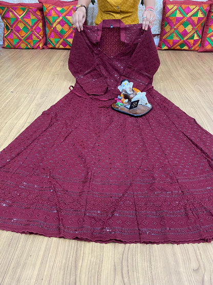 Chikankari Anarkali kurta