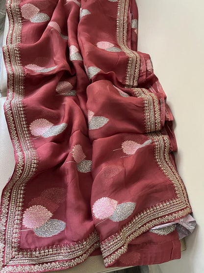 Rakhisha organza beautiful trendy saree