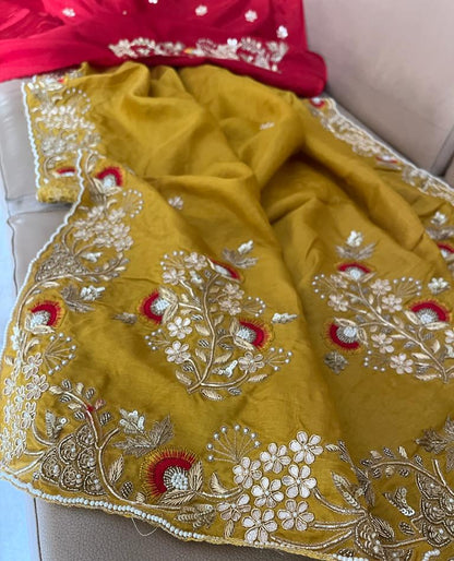 Avishka embroidered gottapatti saree
