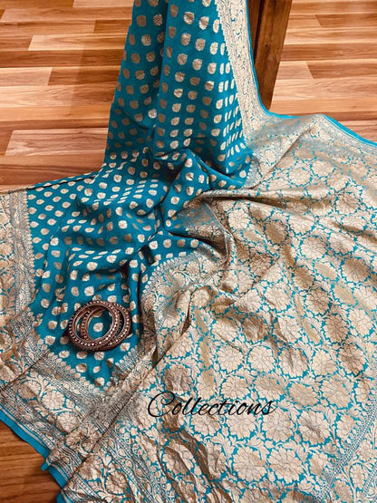 Firoza Banarsi weaved handloom saree