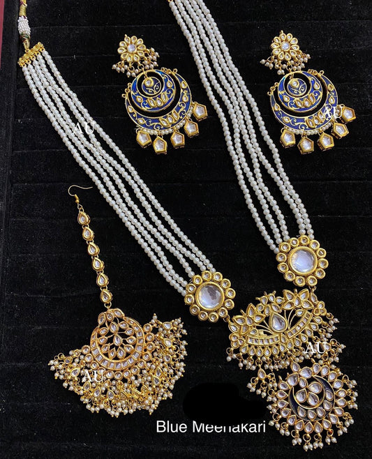 Aneesha Kundan Pearl necklace set