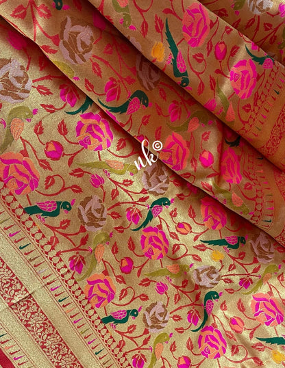Paithani inspired banarsi Meenakari saree