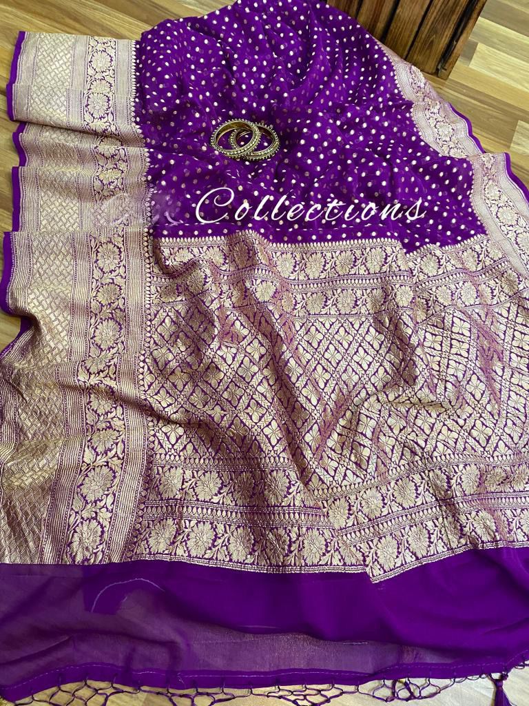 Kavish Banarsi khaddi gorgette saree