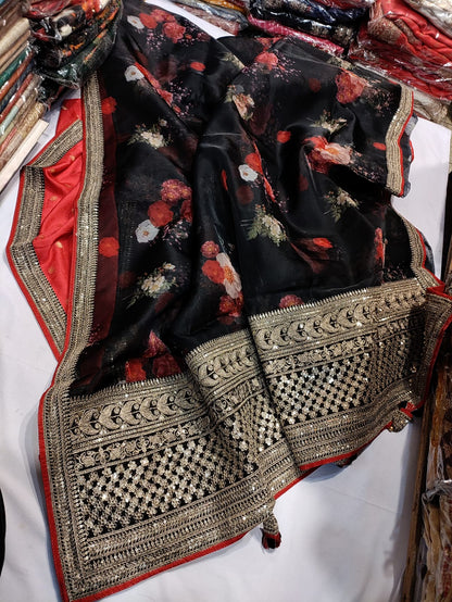 Kivini organza printed saree