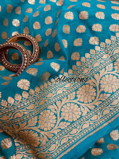 Firoza Banarsi weaved handloom saree