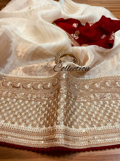Shashi organza zari weaved saree