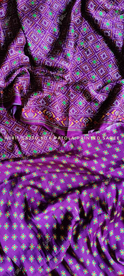 Printed gajji silk Patola saree