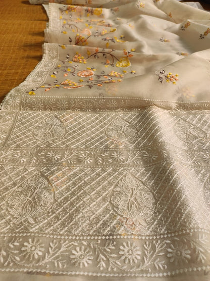 Raisha organza silk embroidery saree