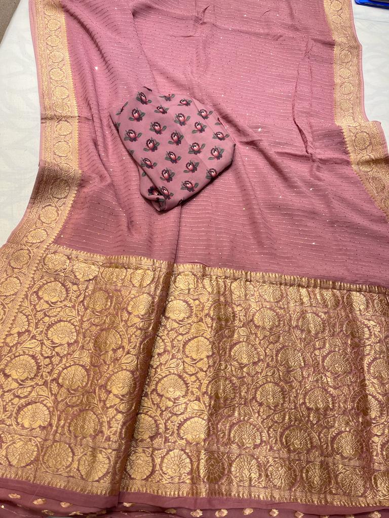 Pivasha khaddi gorgette saree