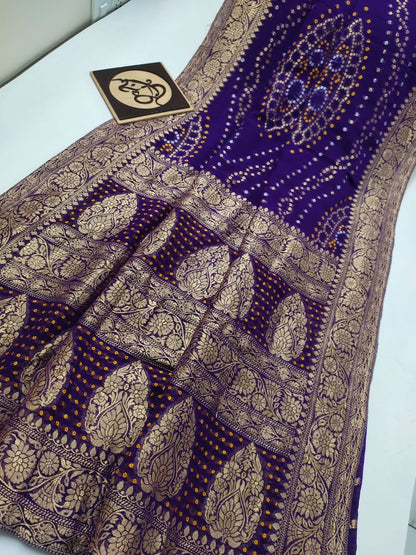 Bandhani banarsi gorgette saree