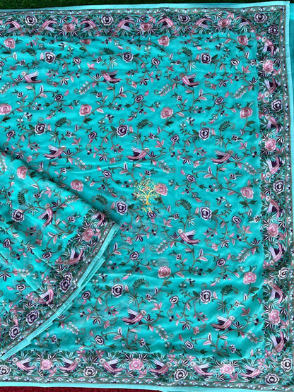 Floral  Parsi inspired saree