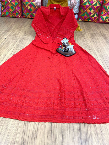 Chikankari Anarkali kurta