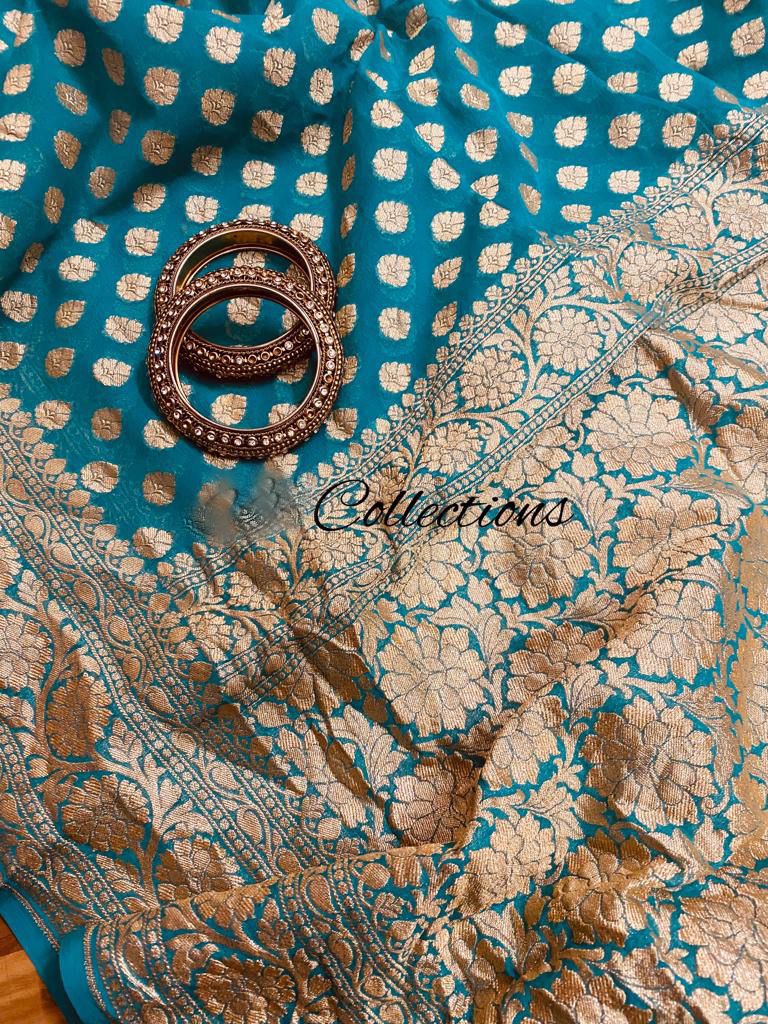 Firoza Banarsi weaved handloom saree
