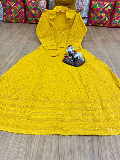 Chikankari Anarkali kurta