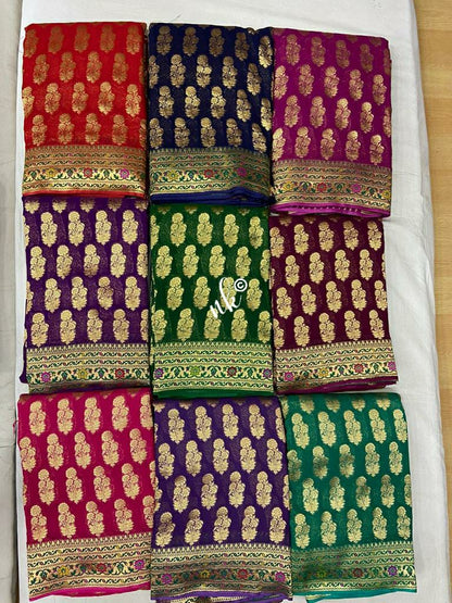 Nirbah woven gorgette khaddi saree