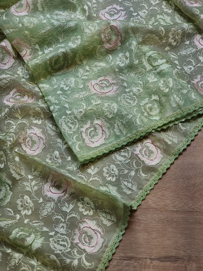 Leisha organza silk embroidery saree