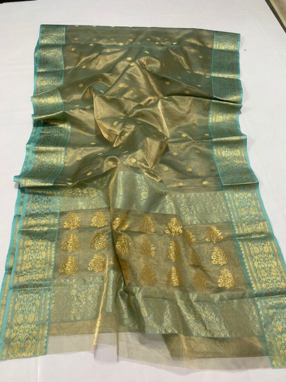 Boudi tissue Chanderi saree