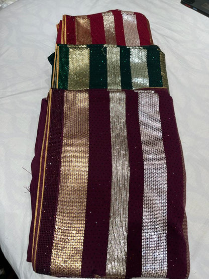 Juan crepe sequence saree