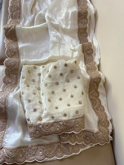 Humera chiffon satin beautiful saree