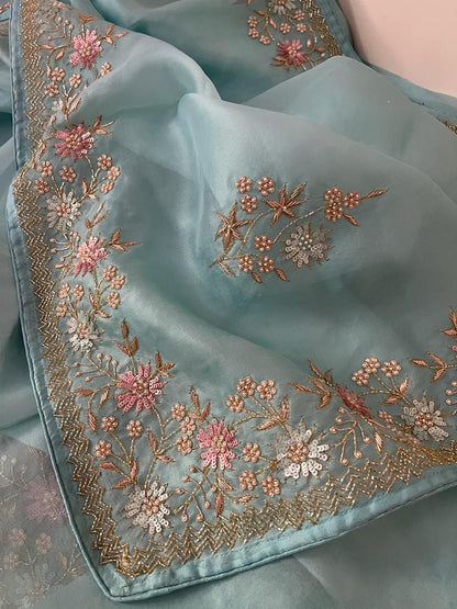 Ramisha organza wedding saree