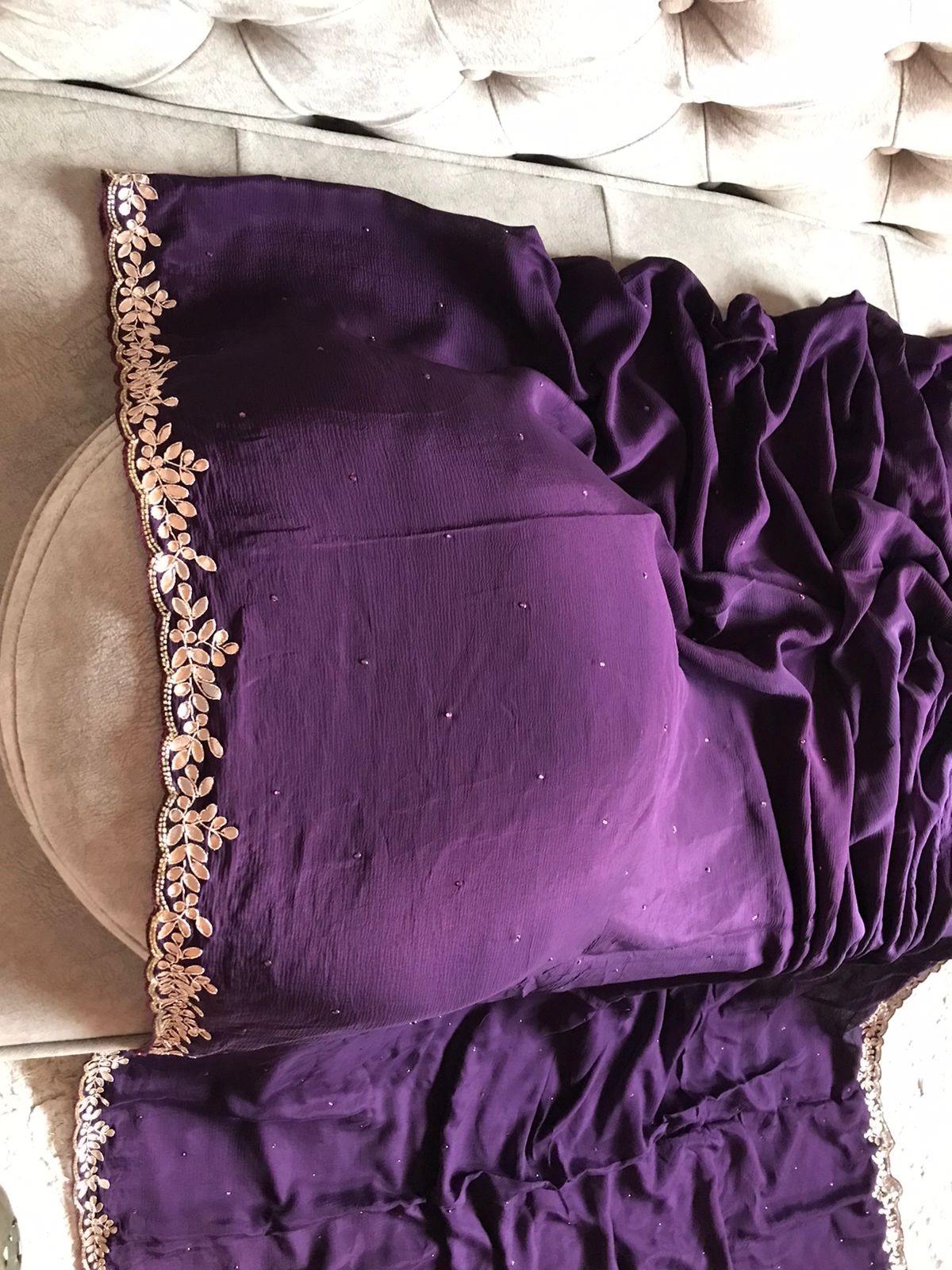 Purple vogue partywear saree