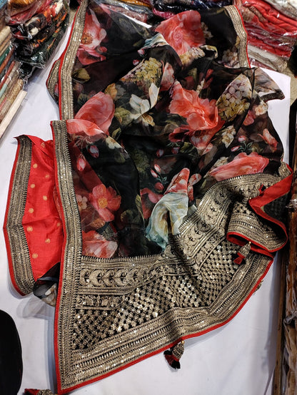 Kivini organza printed saree