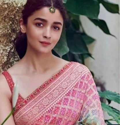 Alia inspired Bandhani saree