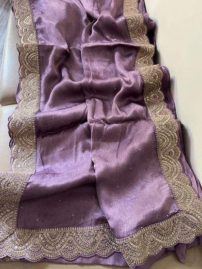 Humera chiffon satin beautiful saree