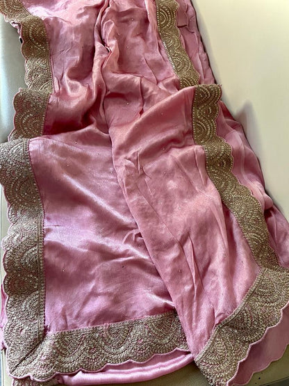 Humera chiffon satin beautiful saree