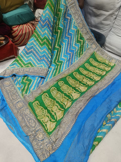 Nasheen banarsi gorgette saree