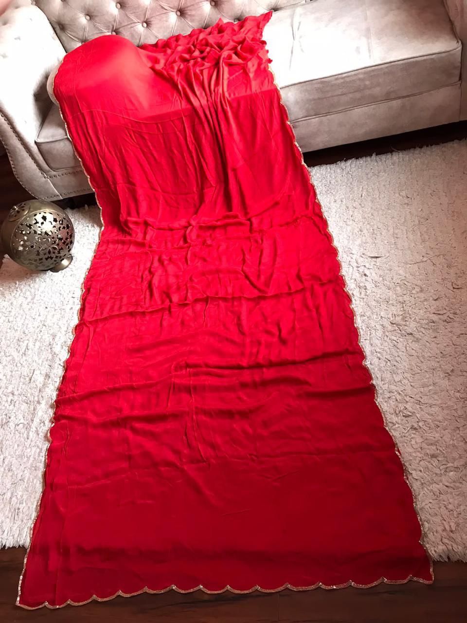 Classy crepe chinon handloom saree