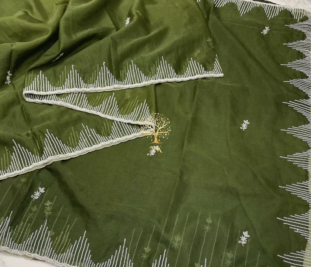 Organza flowy saree