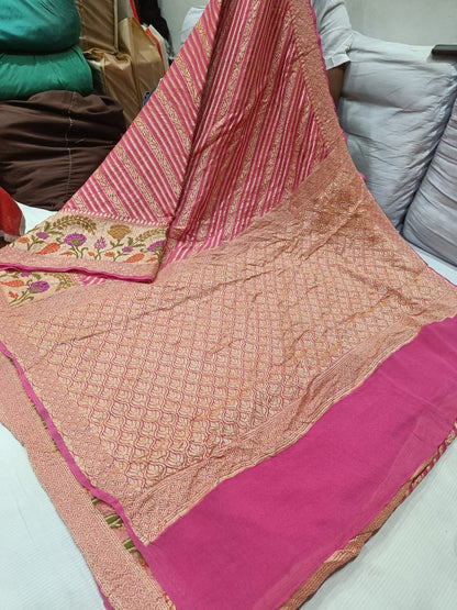 Maheera gorgette banarsi saree