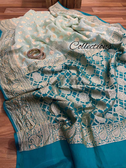 Alica handwoven khaddi gorgette saree