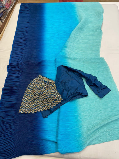 Fancy crushed saree
