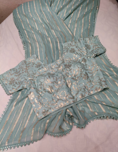 Bezil gorgette striped saree