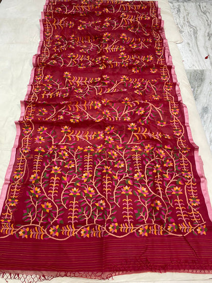 Ninja muslin handwoven jamdani saree