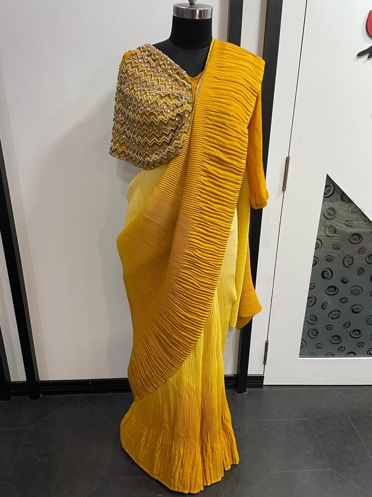Fancy crushed saree