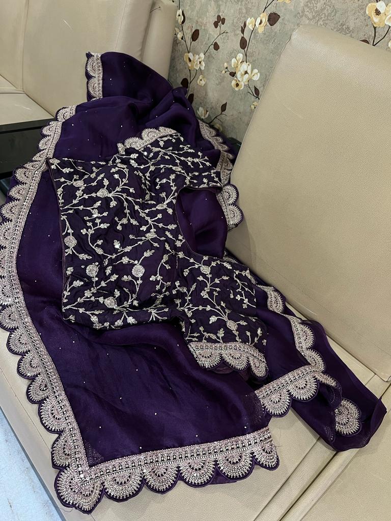 Maisha organza saree Indian sari blouse