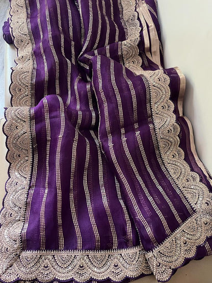 Vanisha organza striped saree