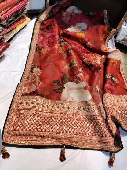 Kivini organza printed saree