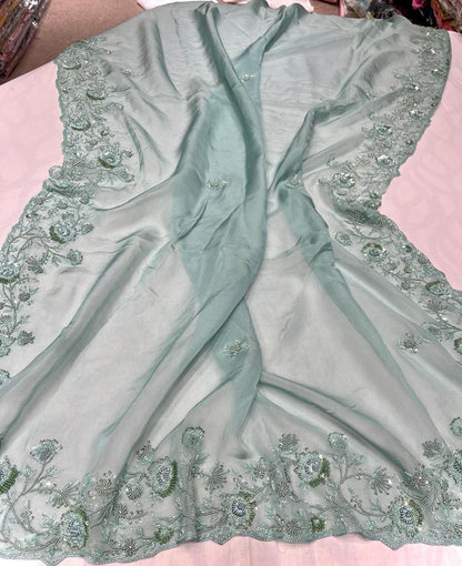 Alicia organza embroidered saree