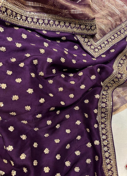 Pavi tissue organza zari saree