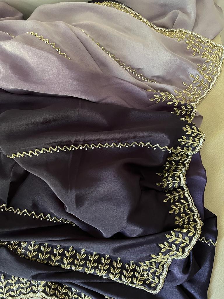 Naveli crepe kat Dana saree