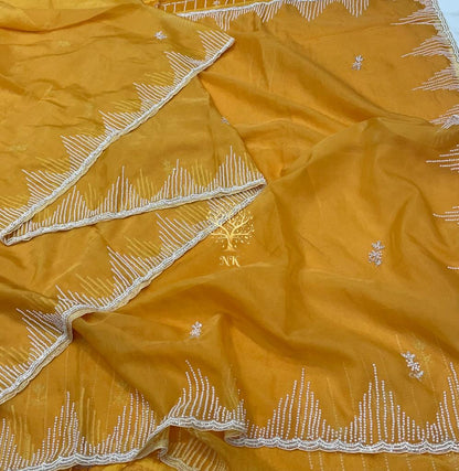 Organza flowy saree