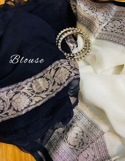 Banarsi handwoven chiffon saree