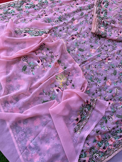 Floral  Parsi inspired saree