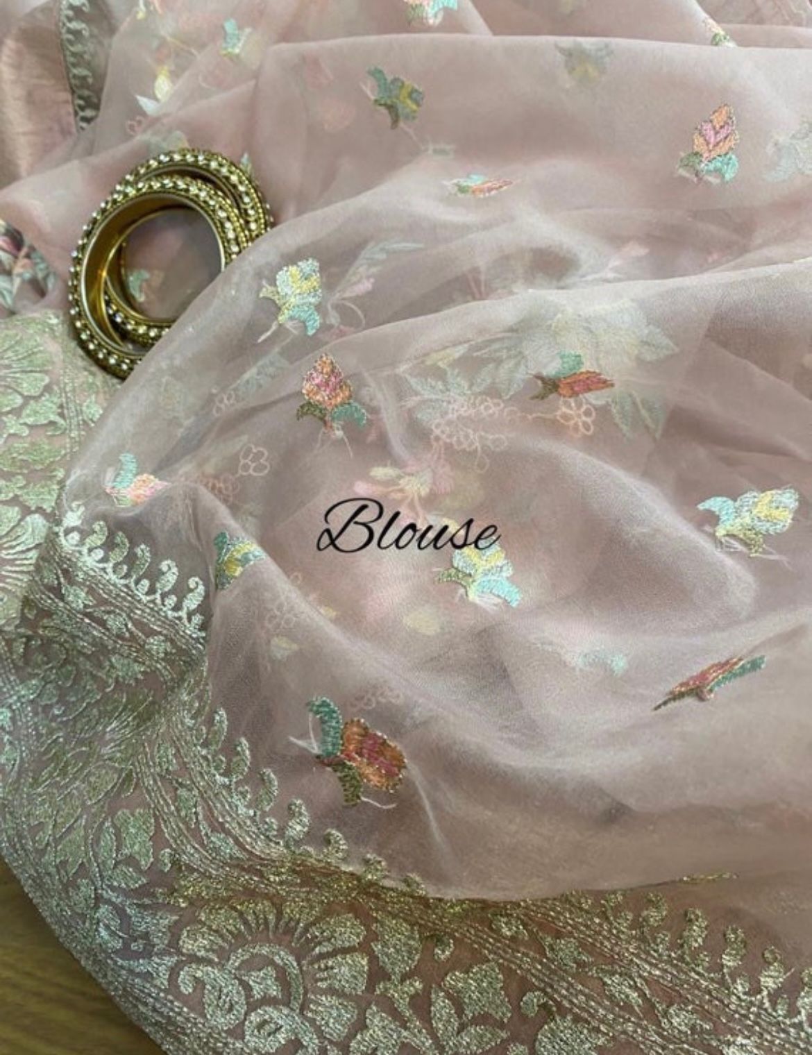 Vanilla organza saree